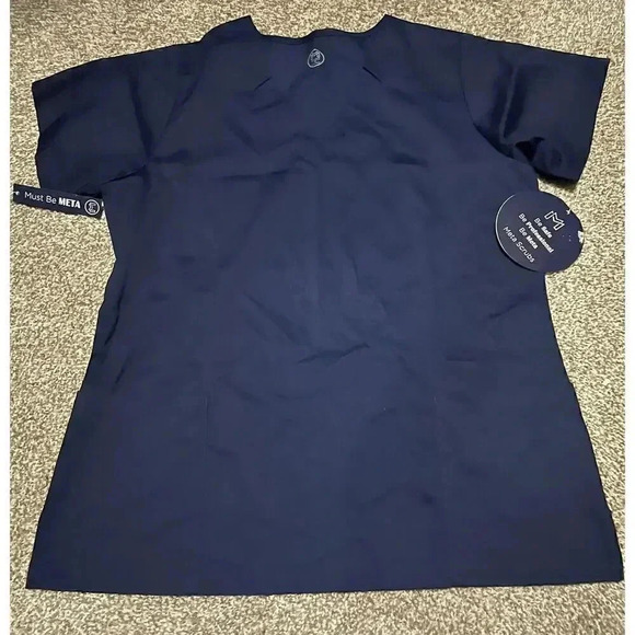 Meta Tops - Meta Scrubs Navy Blue Women's Nursing Scrub Top Size M pockets